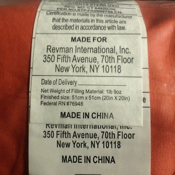 Tommy Bahama 20" Square ORANGE Embroidered BATIK FISH Throw Pillow - brand new - Picture 5 of 9